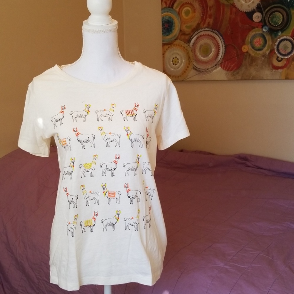 J. Crew Factory llama collector tee
